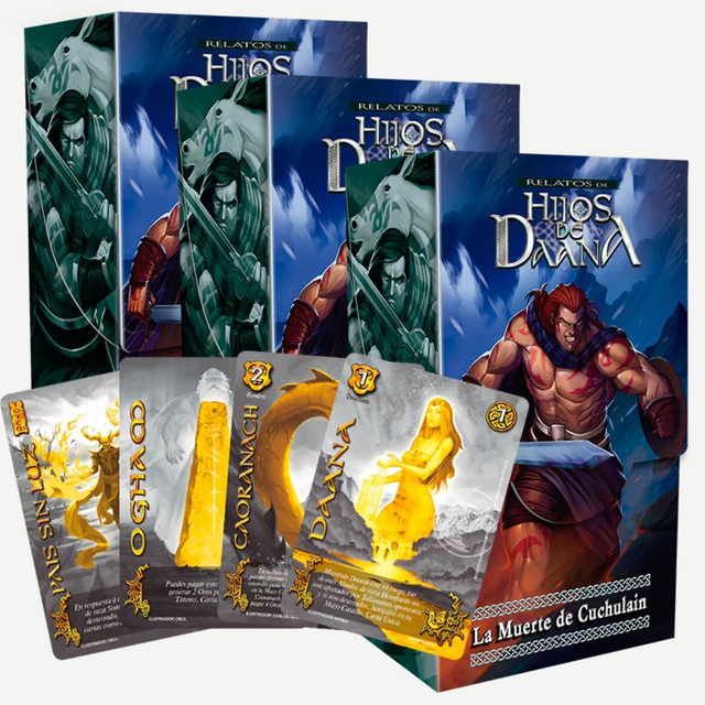 x3 Relatos de Hijos de Daana - Muerte de Cuchulain + 2 cartas secretas al azar