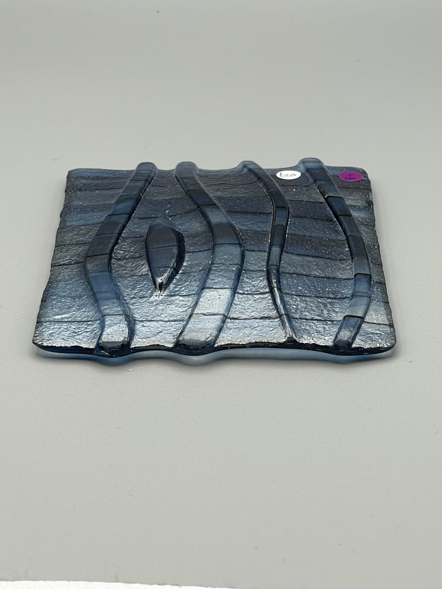 Hand Crafted Irid Streaky Blue Ring Dish