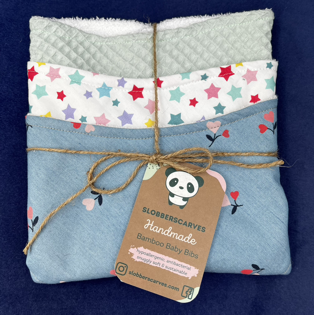 Three Pack Classic Style Bamboo Bibs 