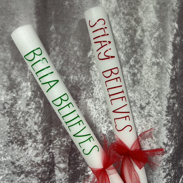 Personalised Light up I believe Christmas glow sticks