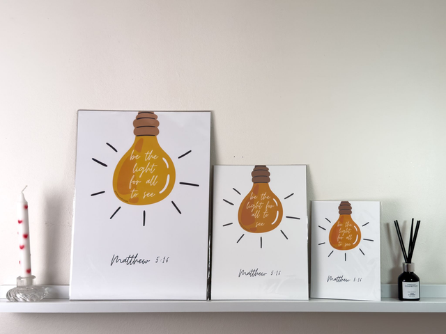 Be the light for all to see Matthew 5:16 print