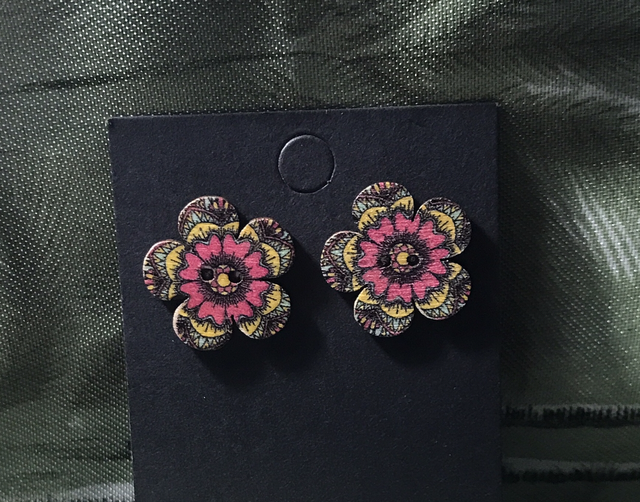 Wood Stud Earrings - WSE02