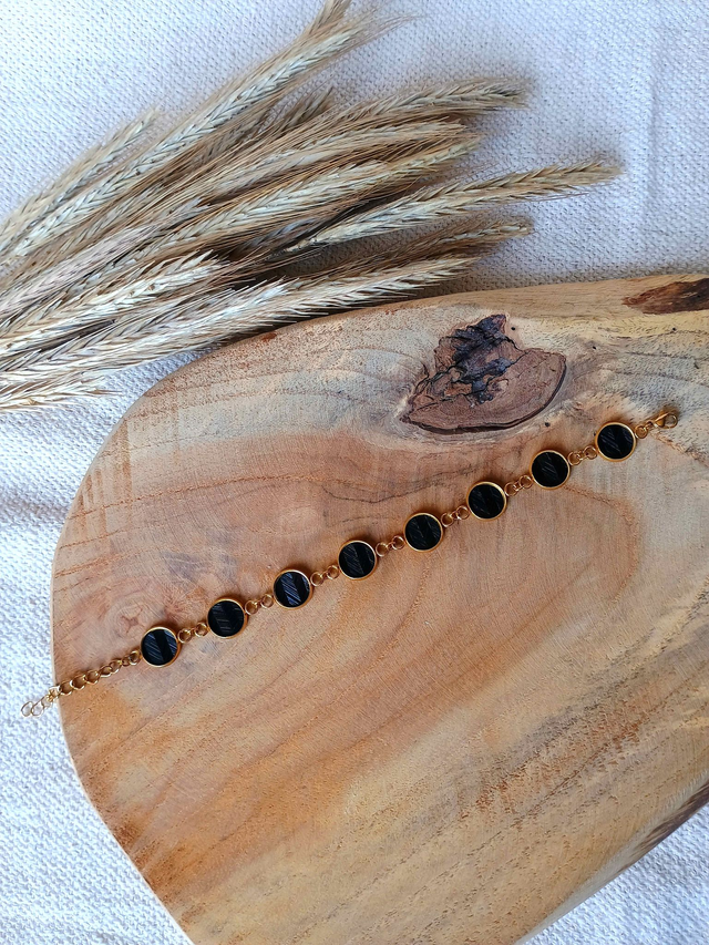 Bracelet Multi-cabochon Chevron noir