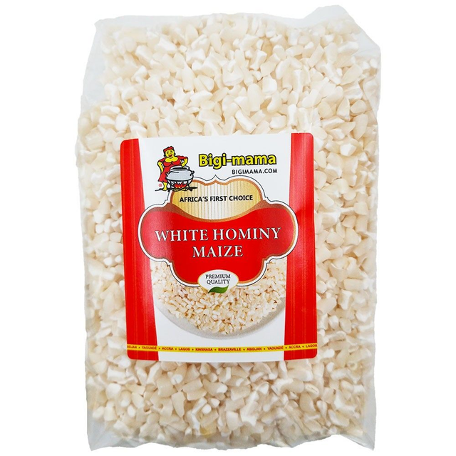 Bigi Mama plata Weißer Maisbruch / White Maize Broken (Hominy) – 900 g