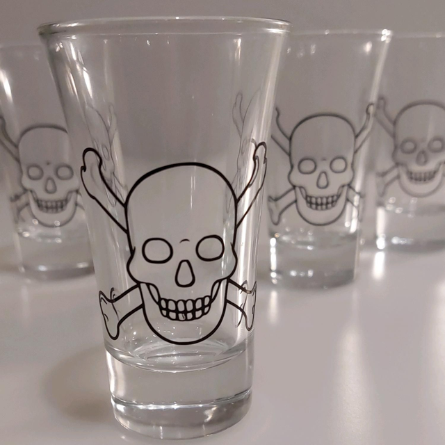 skull shot glass set