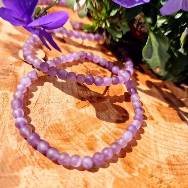 Amethyst Matt 4mm Beaded Bracelet