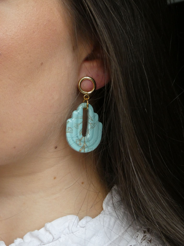 Boucles d'oreilles Ondine turquoise