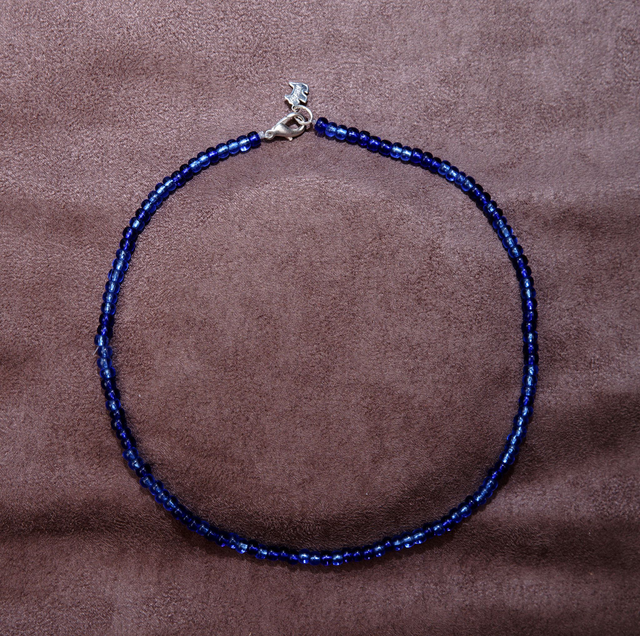 Collier perles bleues et fermoir argent Vintage Agatha (collector)