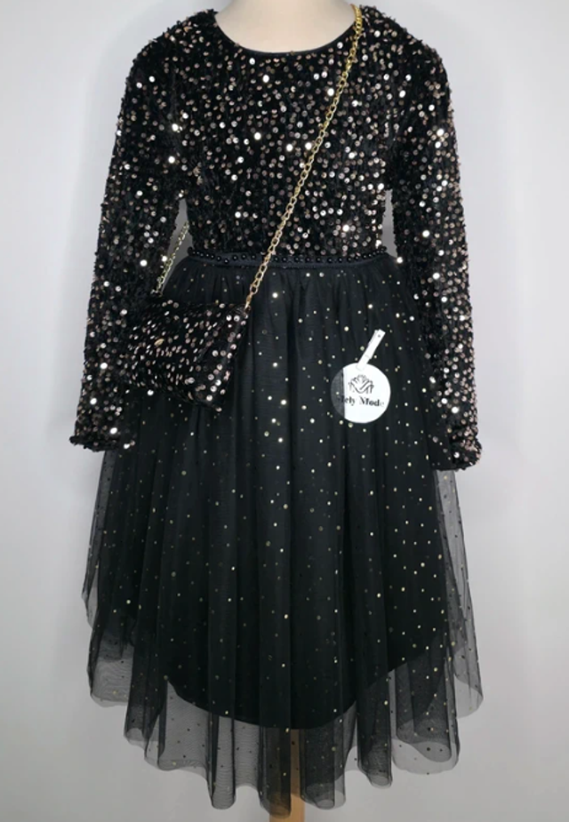 Robe de fêtes avec sac - Noir &amp; Doré