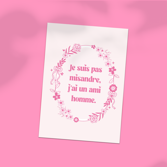 Carte postale A6 J'AI UN AMI HOMME