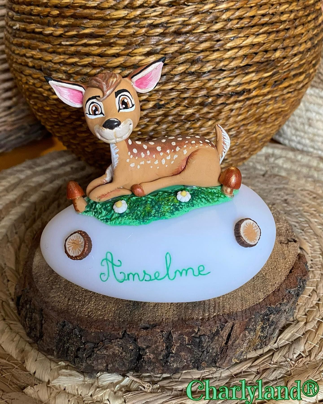 Veilleuse galet LED+ prénom