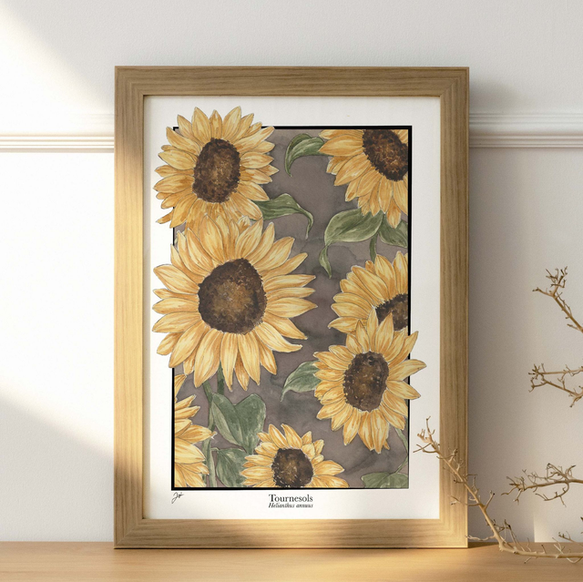 Affiche A4 - Vin Nature - Tournesols