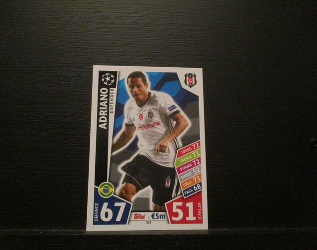Adiano - UEFA Champions League Match Attax 2017/18 Original Trading Card #329