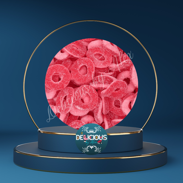 Anneaux fraise - Halal - Sans Gluten - par 100g ou au KG