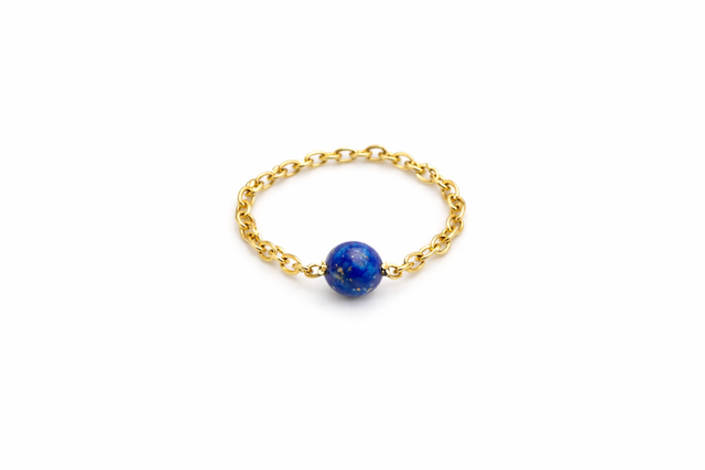 Bague chaîne Lapis-Lazuli 