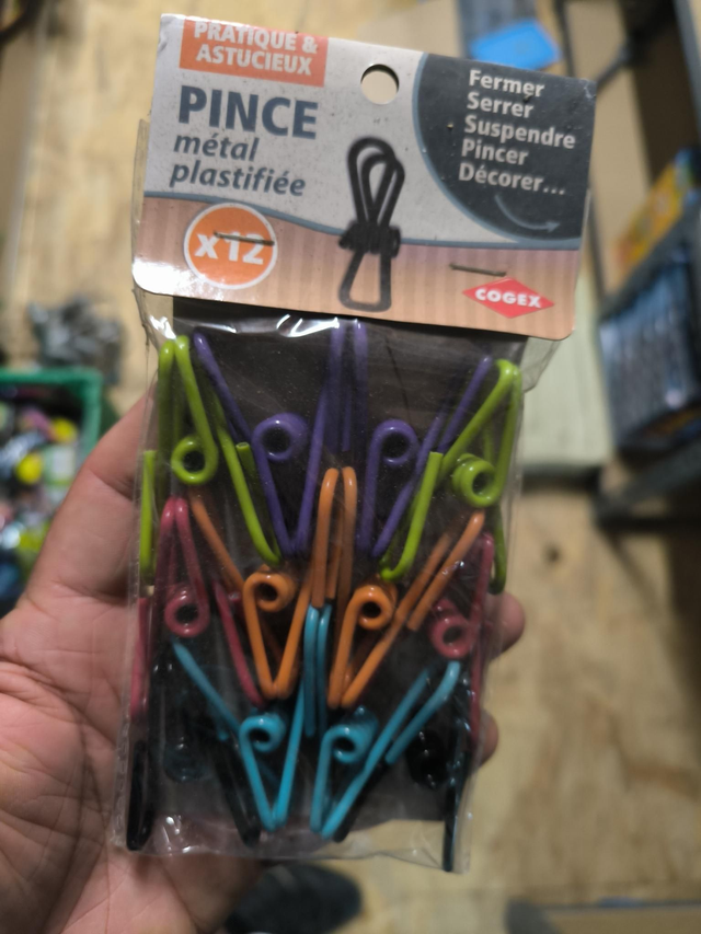 PINCE METAL PLASTIFIÉE x12