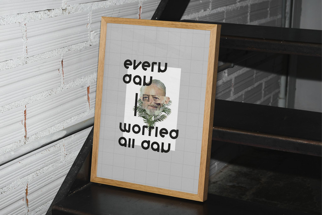 plakat EVERY DAY I WORRIED ALL DAY