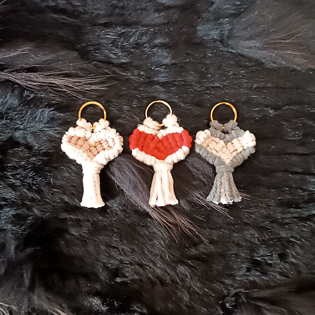 Porte-clés bicolore Coeur