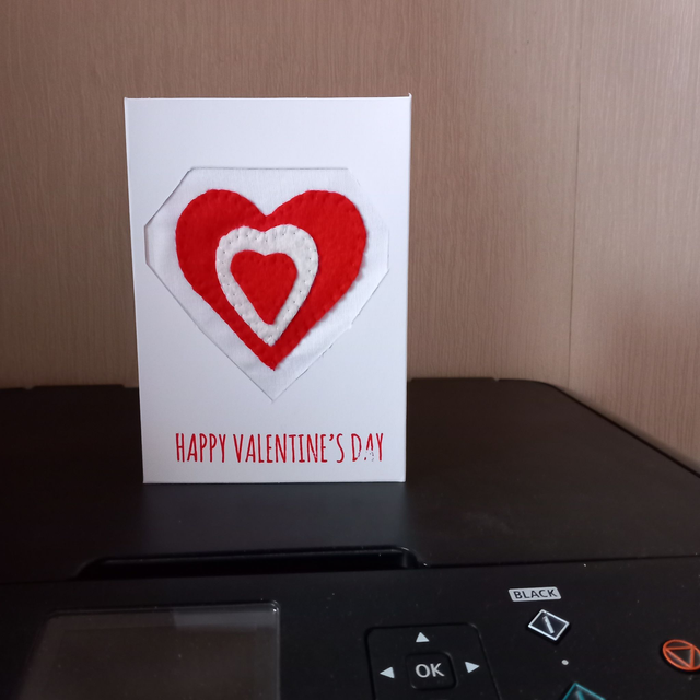 Tripple Heart Valentines Day Applique Card