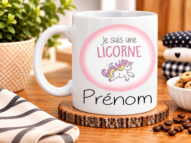 Mug « Je suis une Licorne » avec Prénom – Une Idée Cadeau Originale, Féérique et Personnalisée pour les Fans de Licornes 🦄💕