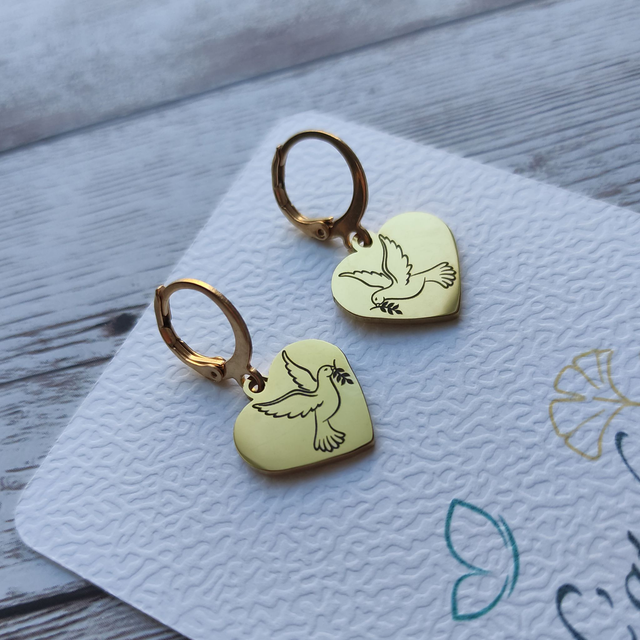 Boucles dormeuses Amour et Paix