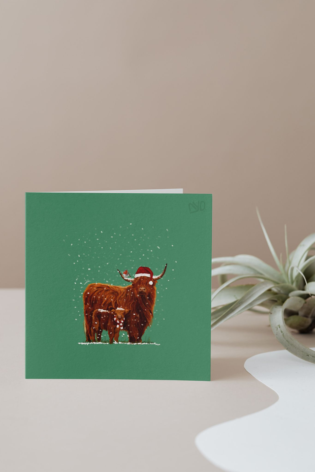 Highland Cow - Christmas Card