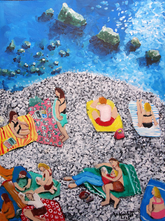 La Plage De Galets (litho numérique)