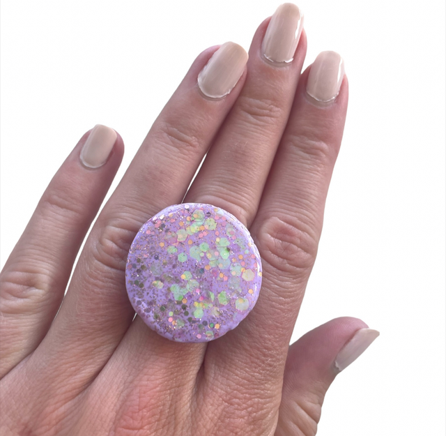 Purple glitter ring