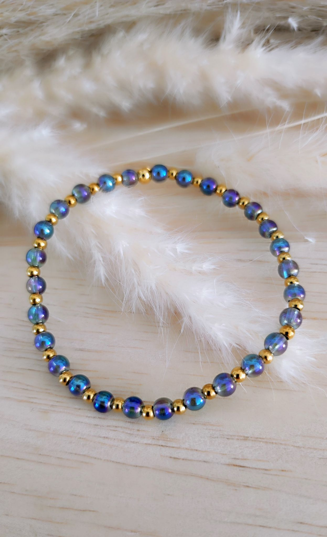 Bracelet Aqua Aura bleu Cristal de roche