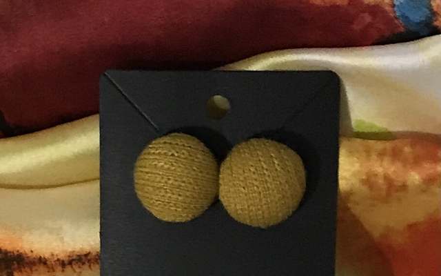 Yellow Fabric Studs Plain - FSP13