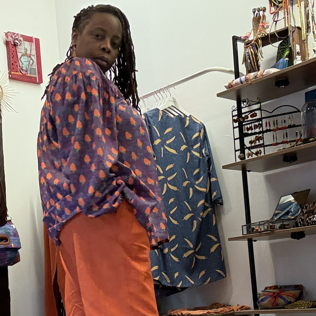 Blouse Yemandja imprimé Cajou Mûr