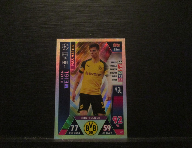 Julian Weigl - UEFA Champions League Match Attax 2018/19 Original Trading Card #137