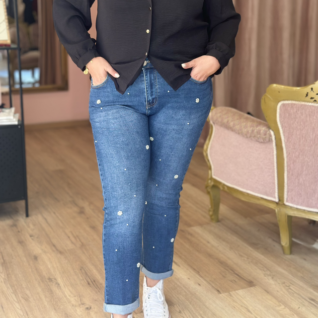 1072-Jean avec perles