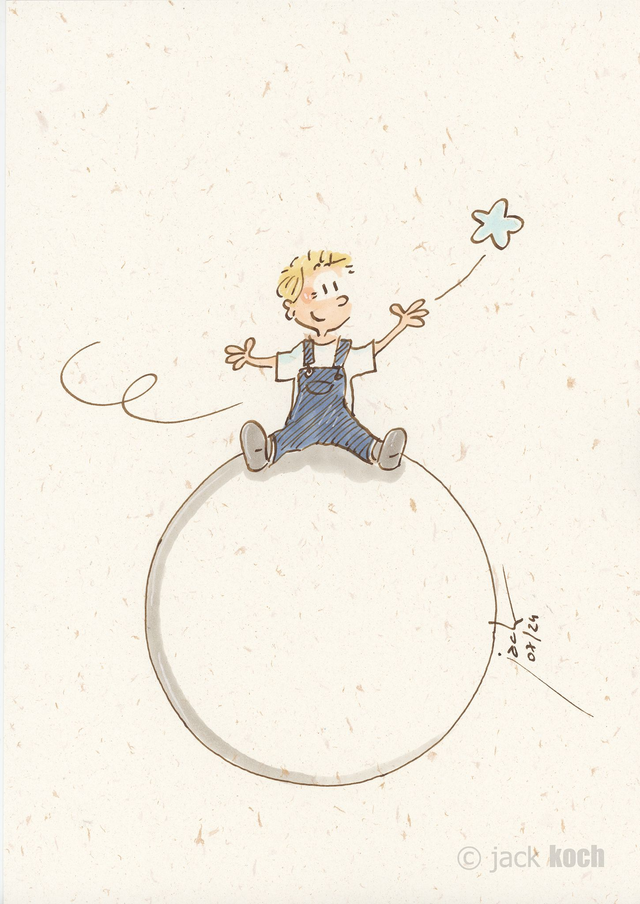 VENDU "Ma planète" -  Dessin format A4 sur papier - cadre 32x42 - frais de port compris pour la France