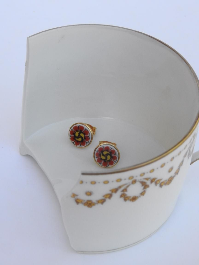 Boucles d'oreilles - porcelaine Limoges - Haviland no.1