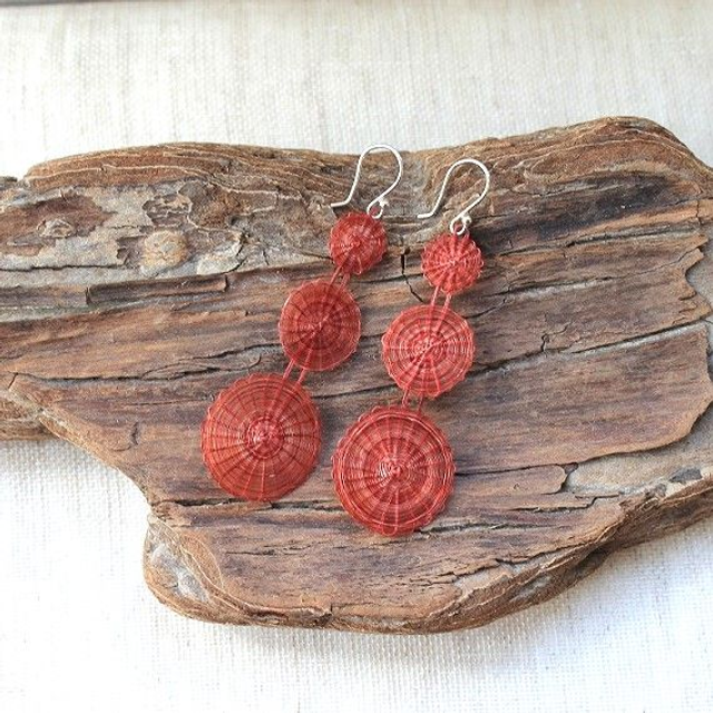 Boucles d'oreilles tissées en crin de cheval (trois cercles)