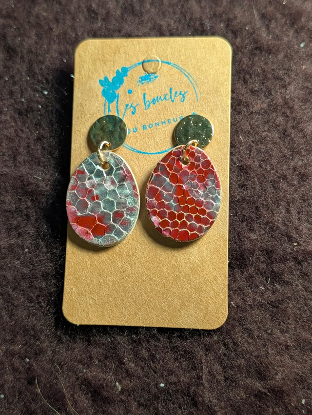 Boucles d'oreilles Aura fushia au003