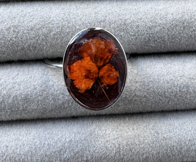 Orange synergy silver Ring