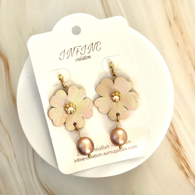 Boucles d’oreilles « Fleurs irisées »