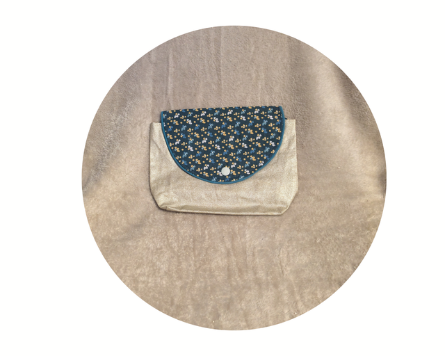 Trousse pression coton enduit fleurs