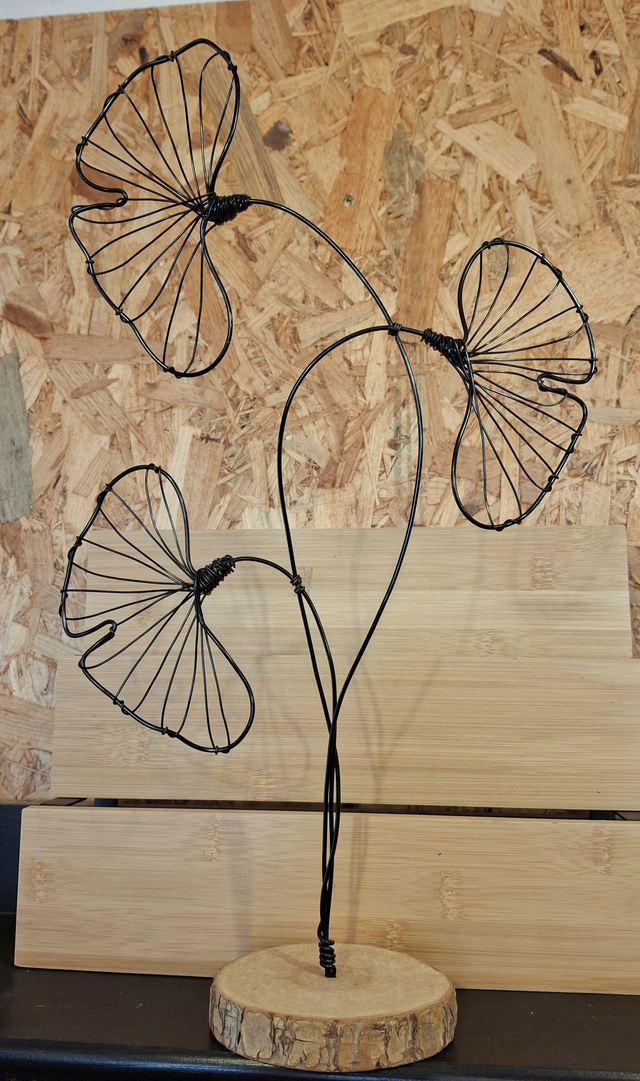 Déco Ginko à trois feuilles en fil