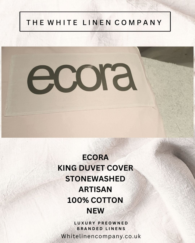 ECORA - Artisan Dove Grey Pure Linen - SUPERKing DUVET COVER - NEW - 2 PC