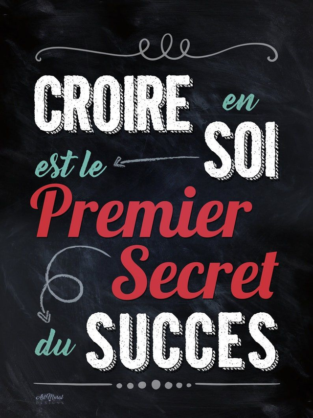 Tableau Citation Motivante ✨ | 'Croire en Soi' – Décoration Murale Énergisante 🎨