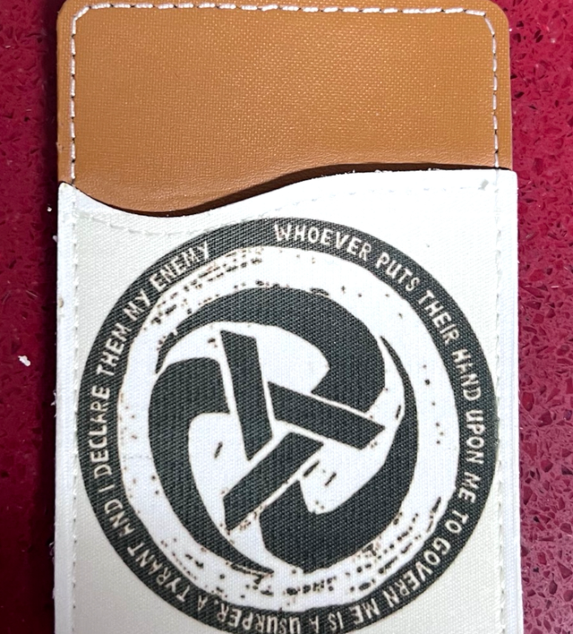 Levellers Credit Card Holder With Levellers Logo. 9.7cm by 6.6 cm