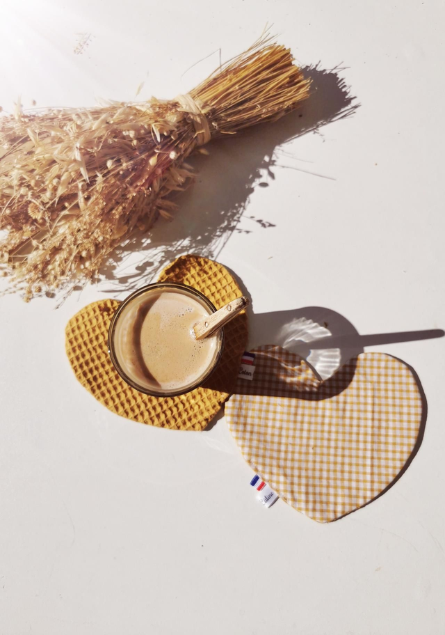 Sous tasse vichy moutarde 