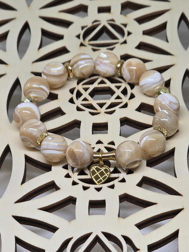 Bracelet Nacre doré 1 cm 