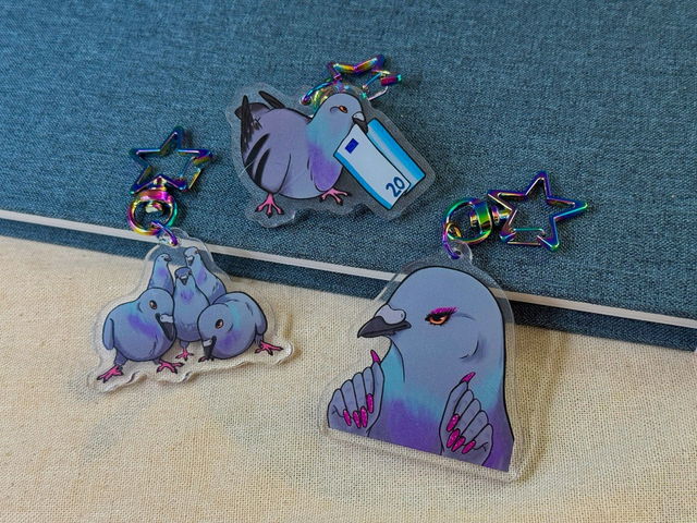 Pigeon Keychain