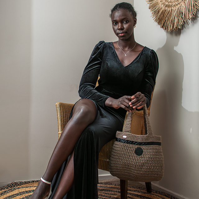 SAC À MAIN AU CROCHET MARRON 