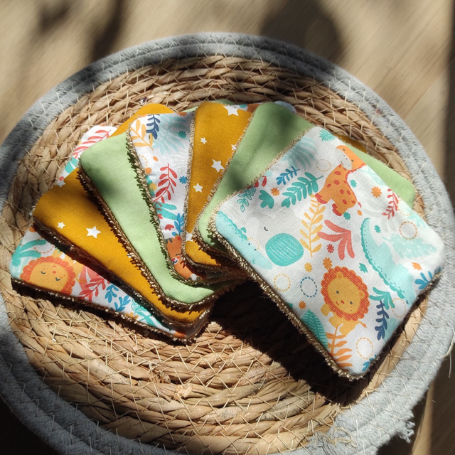 Lingettes lavables &quot;Jungle&quot;