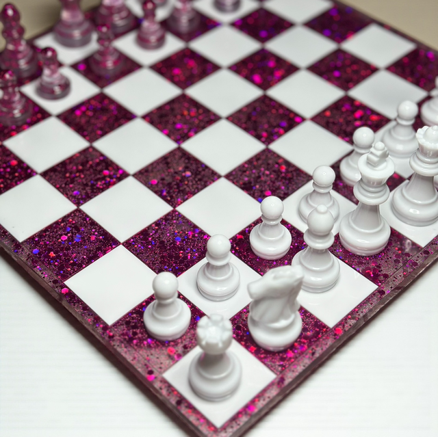 Échiquier Blanc & Fuchsia